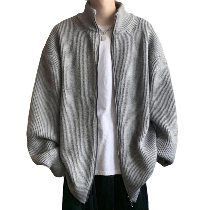 Men's Knitted Cardigan Sweater - Lazy Style, Loose Fit, Autumn/Winter 2023