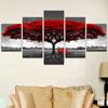Wall Art Canvas 5 Piece HD Prints Modern Home Decor Picture Red Tree Scenery Landscape Posters Living Room Decoration Paintings No Frame