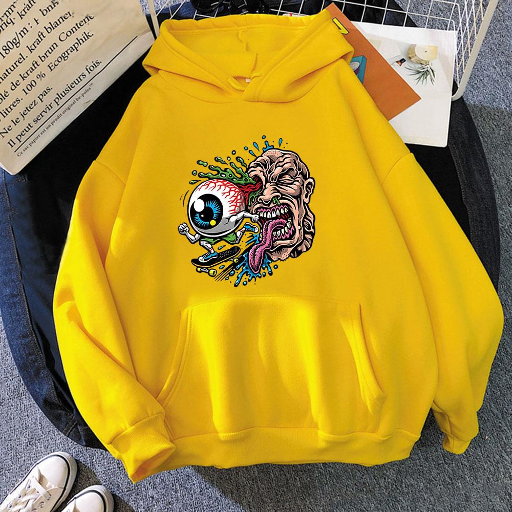 The Eye of Skateboarding Hoodies Male/Female Sweatshirts with Hooded Long Sleeve Casual Kpop Streetwear Mens Coat