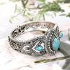 Gray Crystal Bangle for Women Antique Gold Color Charm Cuff Bracelets