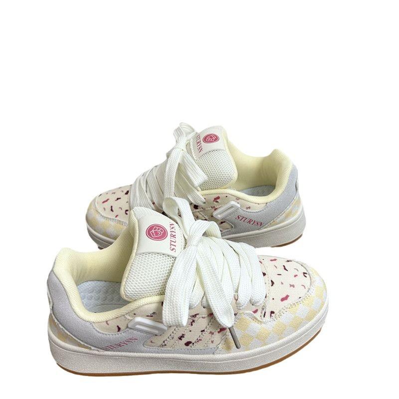 Niche Cranberry Color Scheme Bread Shoes Female Student White Shoes Summer New Versatile Casual Shoes