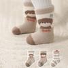 3Pairs/Set Winter Warm Baby Plush Socks Cute Cartoon Infant Middle Tube Sock Thicken Thermal Fleece Newborn Without Bones Sock