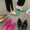 2024 Spring Pointed Toe Women Mules Slipper Fashion Candy Color Ladies Elegant Dress Sandal Square Low Heel Slip On Slides