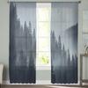 Mystical Forest Sheer Curtains Bedroom Voile Curtain Living Room Window Sheer Curtains Kitchen Tulle Drapes