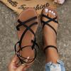 New Summer Women's Sandals Casual Flat Sandals Versatile Fashion Roman Shoes Comfortable Flat Bottomed Vacation Beach Shoes