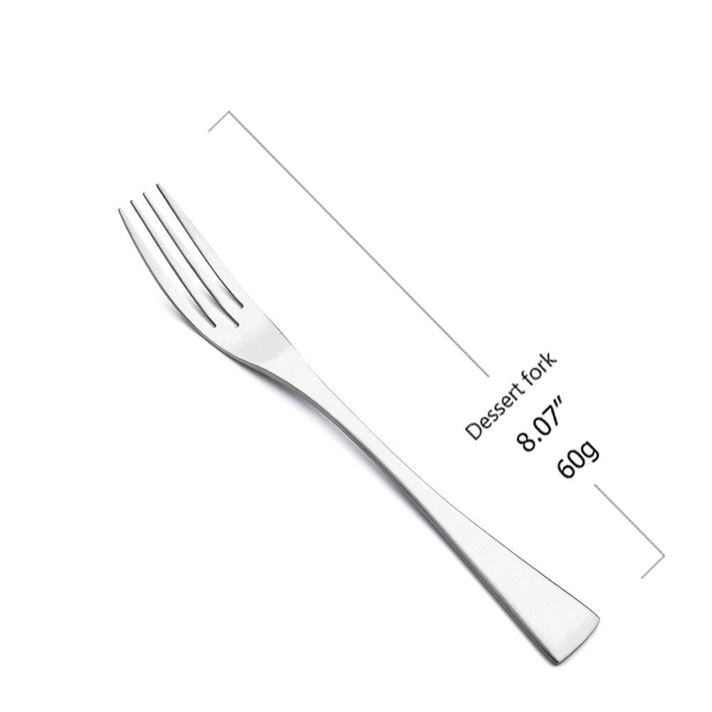 1Pc Matte Silver Steak Knife Fork Teaspoon Flatware 18/10 Stainless Steel Dinnerware Dessert Cutlery Kitchen Western Tableware Heavy Duty