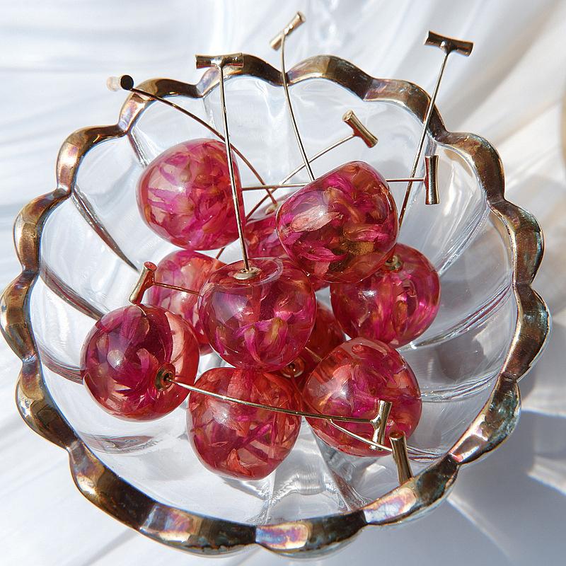 Summer Korean Edition New Cherry Fruit Sweet Earrings with Cherry Fruit