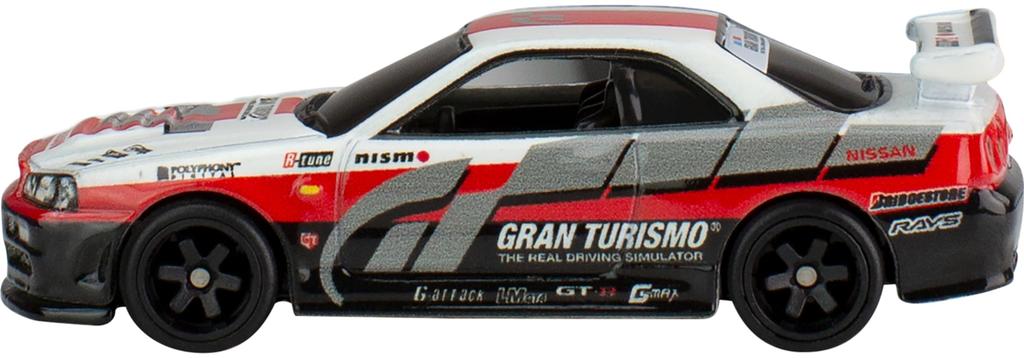 Hot Wheels Pop Culture Gran Turismo - Nissan Skyline GT-R (BNR34) Vehicle Toy, Red, for Ages 3 and Up, HKC28