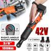 3/8" Electric Wrench Cordless Ratchet Rechargeable Scaffolding 42V 90N.m Right Angle Wrench Tool with 1/2Battery Charger
