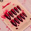 Red Cat Eye Almond Halloween Wearable False Nails - Solid Color Manicure (30-Pack)