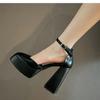 Mary Jane Shoes Women  New Spring Autumn Thick Heels High Heels Waterproof Platform Hollow LuxuryWomen's Shoes Pumps