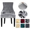 Real Velvet Fabric Sloping Arm Chair Cover Big Size Wing Bakc King Back Chair Covers Seat Covers For Hotel Party Banquet Home