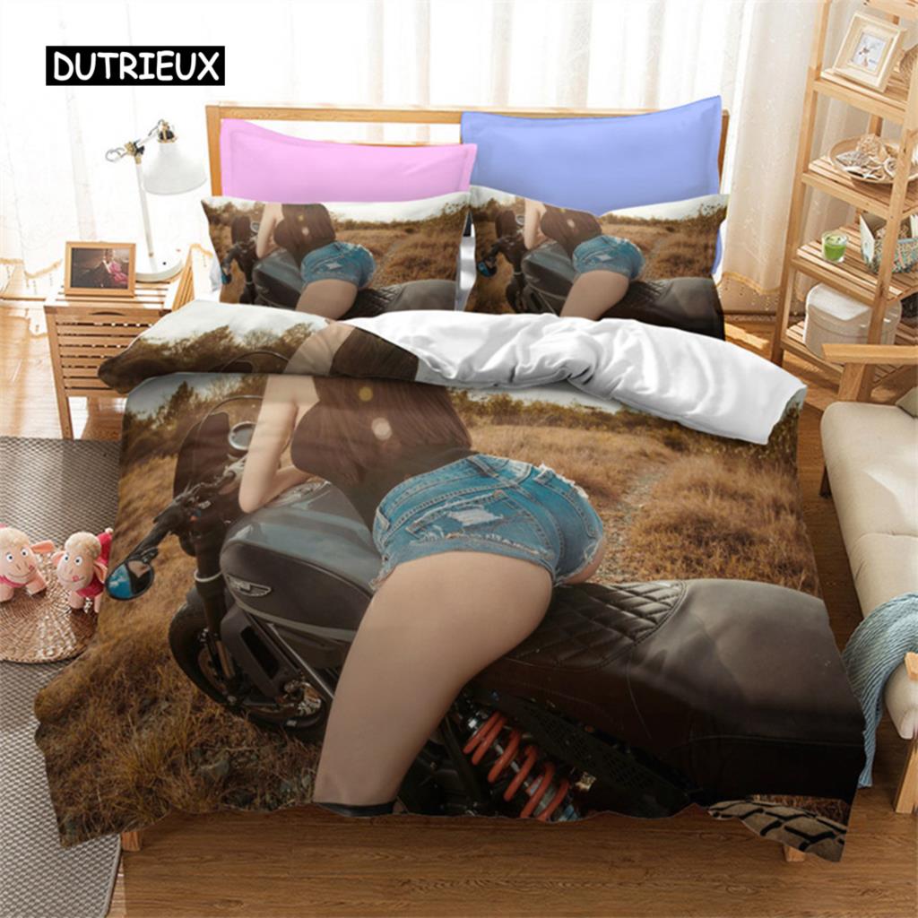 Duvet Cover Sexy Buttocks Girl Car Quilt Cover Soft Microfiber Bikini Comforter Cover for Women Teen Adults Bedroom Decoration