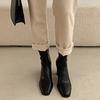 Новые Популярные Винтажные Теплые Хлопковые Женские Ботильоны Элегантные Туфли с Квадратным Носком Осень Зима Толстый Каблук Женские Короткие Ботинки