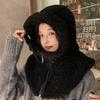 WTEMPO Autumn Winter Large Size Hooded Shawl Hats Women's Thickened Plush Warm Hats Outdoor Cycling Skiing Soft Ear Protection Hats