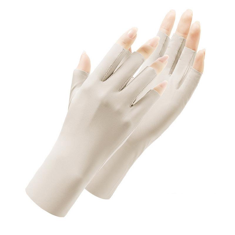 1 Pair Fingerless Gloves Summer Sunscreen Uv Protection Multicolor Gloves Woman Driving Gloves Stretch Female Touchscreen Ice