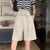 Summer Capris Women's Loose and Versatile High Waist Wide Leg Pants Korean Casual Shorts