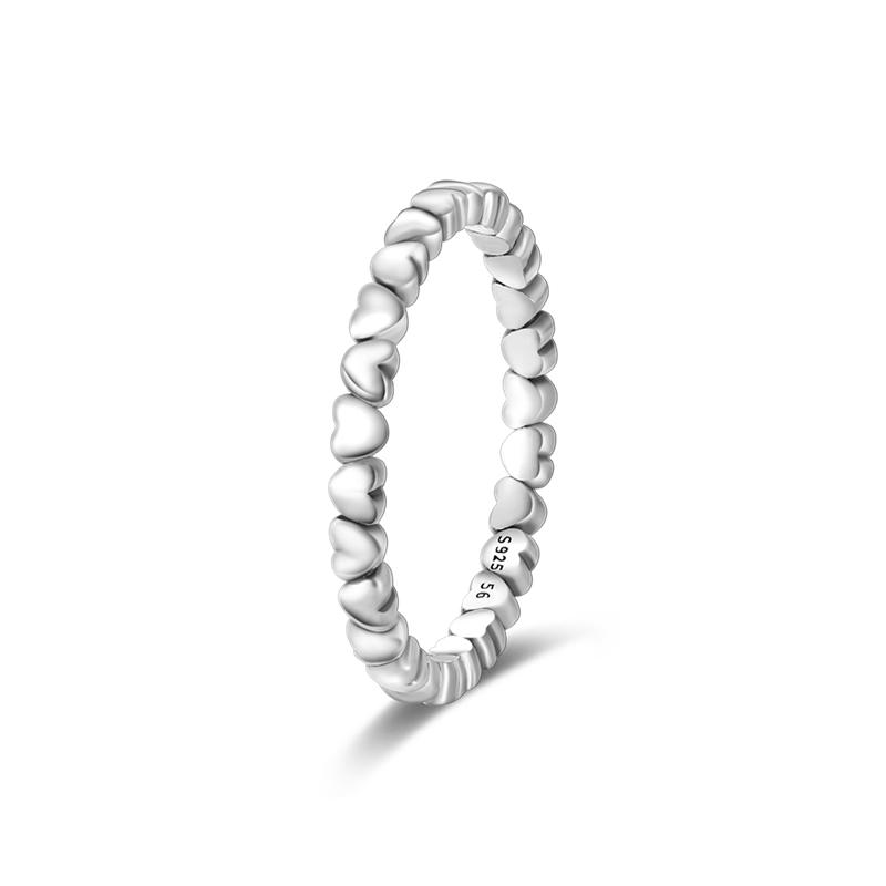 Hot Sale 925 Sterling Silver Stackable Infinite Heart Daisy Flower Ring For Women Original 925 Silver Rings Brand Jewelry Gift