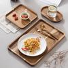Natural Acacia Wood Tray Coffee Tray Rectangular Plate Fruit Snacks Food Storage Trays Dessert Candy Tray Gongfu Tea Tray