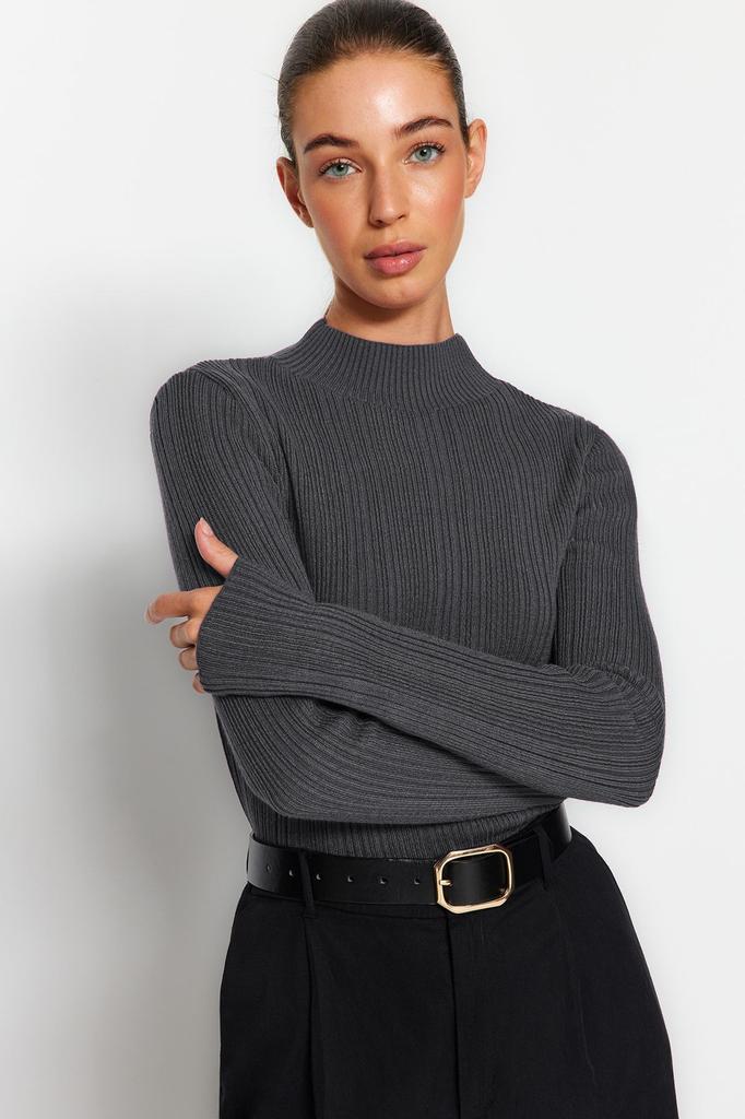 Women's Elegance Style Sweater Mink High Collar Knitwear Sweater