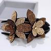 Women Elegant Flexible Rhinestone Flower Duckbill Hair Clip Hairpin Claw Gift