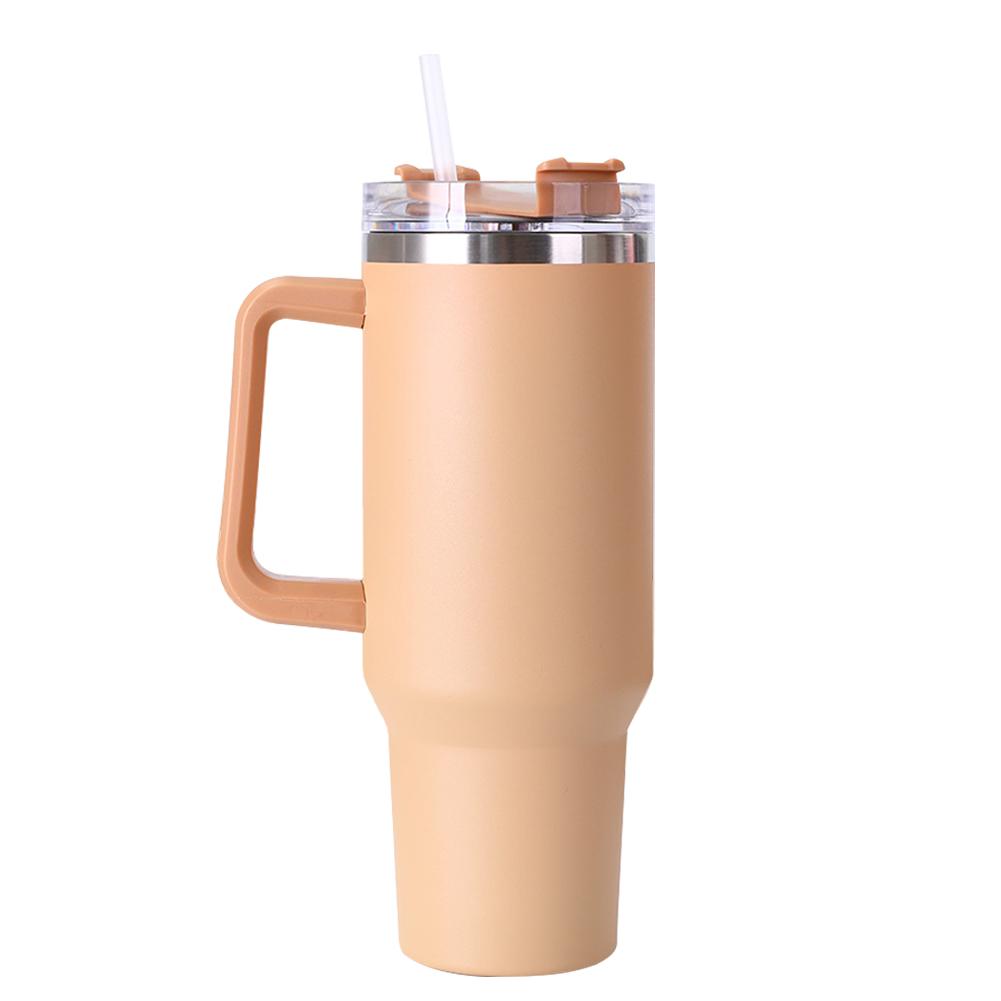 40oz Straw Insulated Tumbler with Handle Portable Water Cup Stainless Steel Vacuum Thermal Insulated Mug for Cold Hot Beverages