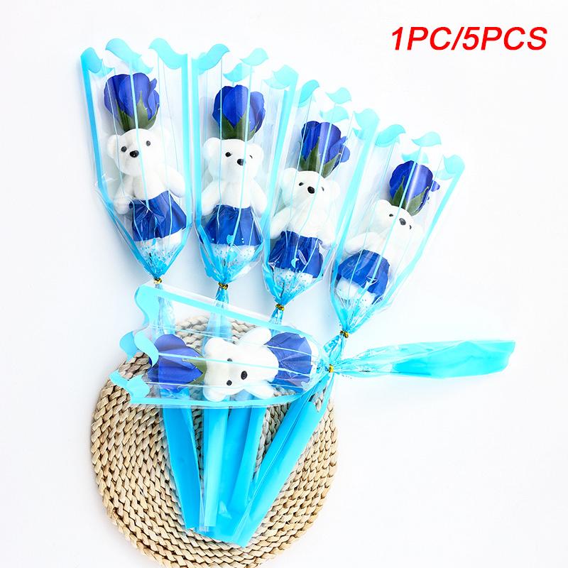 1/5/8pcs Scented Flower Soap Roses Wedding Favors Simulated Flower Mother's Day Single Stem Artificial Rose Valentine's Day