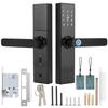 WiFi Touch Screen Fingerprint Password IC Card Smart Door Lock with Mechanical Key for Tuya