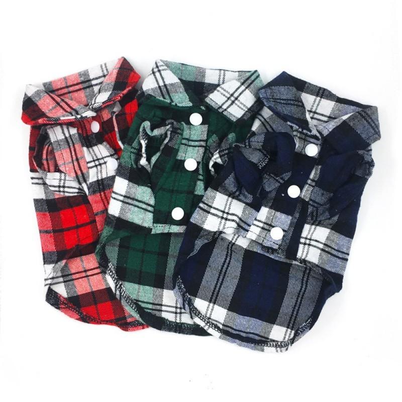 New Stylish and Unique High-Quality Small Plaid Pet Shirt with Adorable British-Inspired Design for Dogs and Chihuahua - Trendy