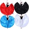 Women Performance Skirt High Elastic Waist Solid Color Pleated Super Big Hem Satin Long Spanish Skirt Swing Dancing Skirt Belly Dance Skirt