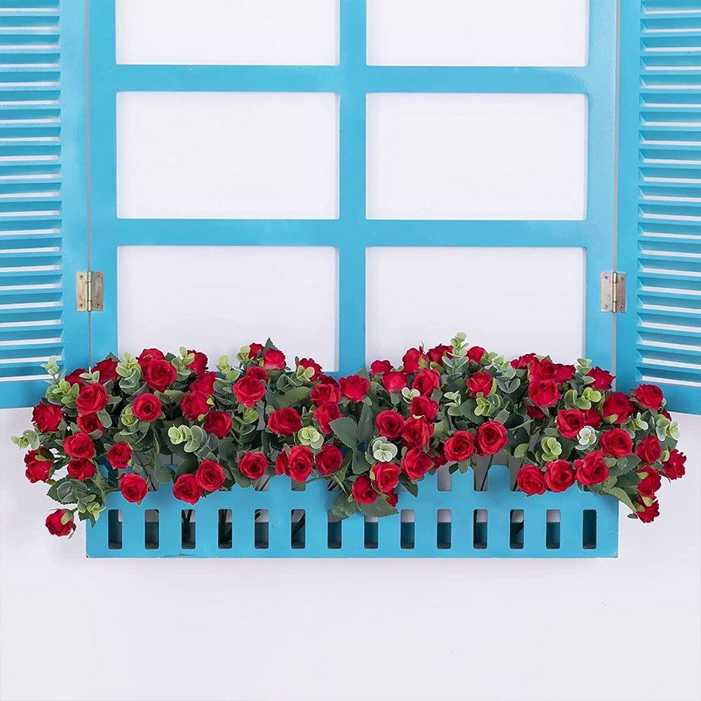 Ornament Simulation Plants Leaves Floral Arrangement Artificial Eucalyptus Rose Lifelike Flowers