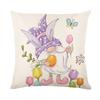 Cartoon Black and White Plaid Rabbit Print Pillow Cover Western Easter Home Living Room Cushion Cover Pillow