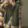 Vest for Women Cotton Sleeveless Tops Solid Colors Vest Oversize Prints Casual Buttons Vest