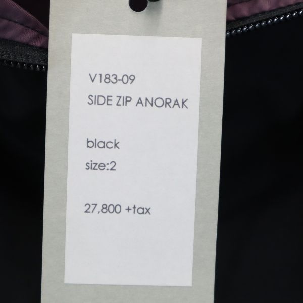 Unused VAST222 18AW Made In Japan Side Zip Anorak Parker 2 Black Men's Used