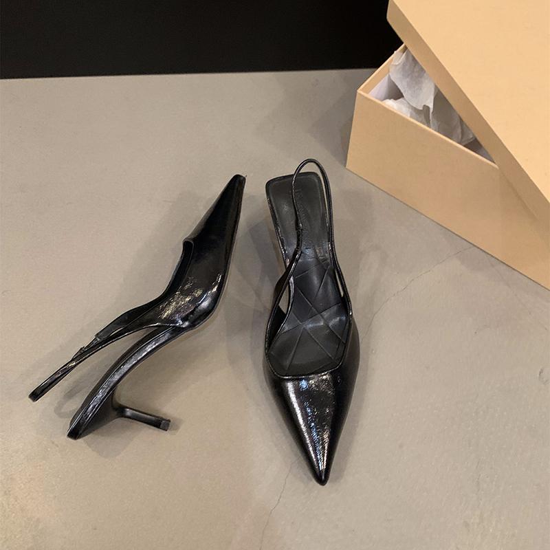 Summer High Heel Women Silvery Sandals Fashion Pointed Toe Slip On Shoes Ladies Elegant Stripper Party Sandalias