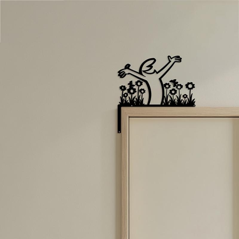 Metal Wall Decor Wrought Iron Sign Home Interior Door Frame Art Hanging Painting Room Decor Lucky Cat Home Decoration