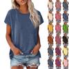 Women's Summer Casual Basic T-shirt Round Neck Solid Color Tops Cotton Casual Women's Short Sleeve Tops Tops Sports Shirt