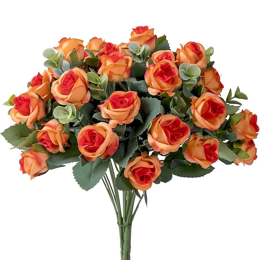 Ornament Simulation Plants Leaves Floral Arrangement Artificial Eucalyptus Rose Lifelike Flowers