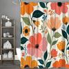 Colorful Floral Shower Curtain, Abstract Bohemian Style Bathtub Shower Curtain, Home Decor, Waterproof Fabric, Machine Washable,
