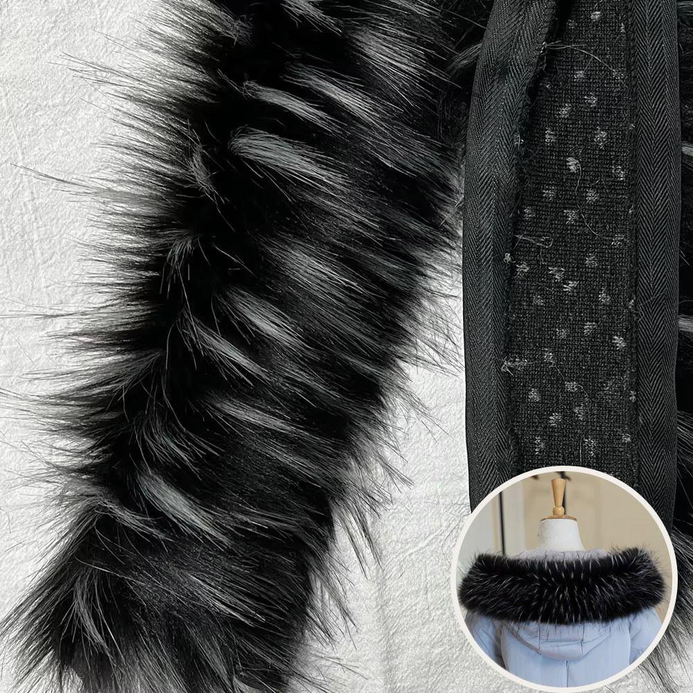 1M Fluffy Trim Imitation Raccoon Artificial Fur Stripe Decoration New Big Fur Collar