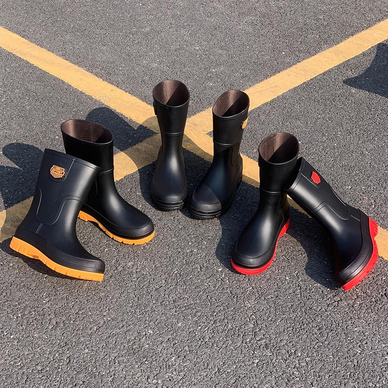 Men New Design Rain Boots PVC Anti-slip Lightweight Waterproof Water Shoes for Outdoor Use