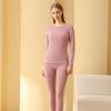 Women's Solid Color Seamless Thermal Underwear Top Bottoms Winter Long Sleeve Warm Lingerie