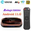 VONTAR X4 Android 11.0 TV Box Amlogic S905X4 4 ГБ 128 ГБ 1000M Dual Wifi 4K 60 кадров в секунду AV1 Google Player 32 ГБ 64 ГБ