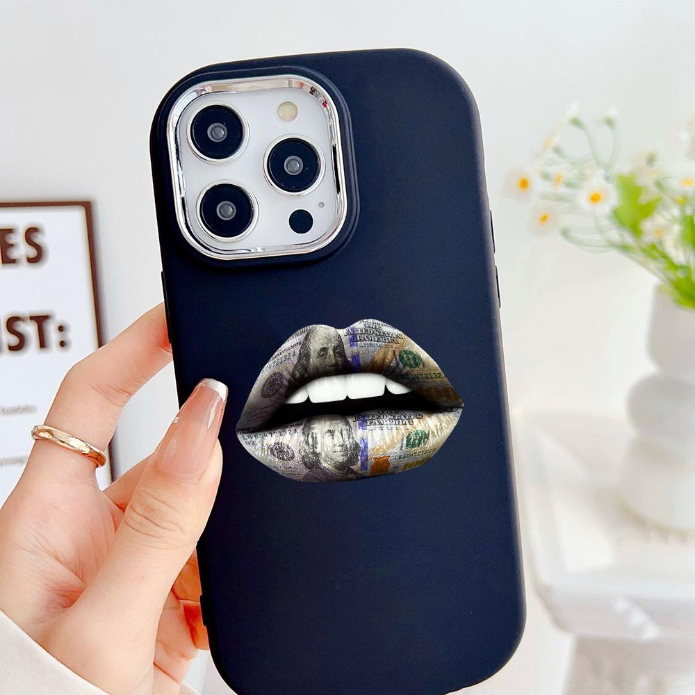 LZ18 Lips Kiss Soft Phone Case for Samsung S24 Ultra S23 Plus S21 FE A16 A54 A34 A05s A06 Infinix Hot 40 30i Lens Protection Shockproof Cover