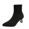 Knitting Mesh Ankle Goth Boots Women Autumn Designer Fashion Elastic Sock Pumps Boots High Heels Sexy Dress Booties for Women