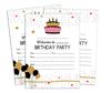 Darling Souvenir White Birthday Invitation Card Printable Elegant Fill or Write In Blank Party Invites 28 Pcs 5 X 7