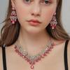 Latest Stylish Design Fancy Wedding Party Crystal Diamonds Necklace Jewellery Set for Women
