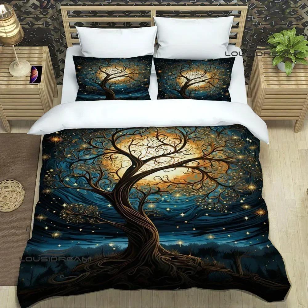 Tree of Life Printed Bedding Sets Exquisite Bed Supplies Set Duvet Cover Bed Comforter Set Bedding Set Luxury Birthday Gift