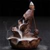 Ceramic Lotus Backflow Incense Burner Smoke Waterfall Stick Holder Buddhist Aroma Censer Home Decor
