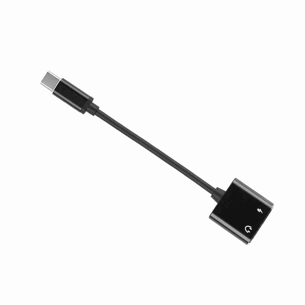 2 in 1 3.5mm Type C Audio Adapter Converter Audio Headphone Adapter (Black)